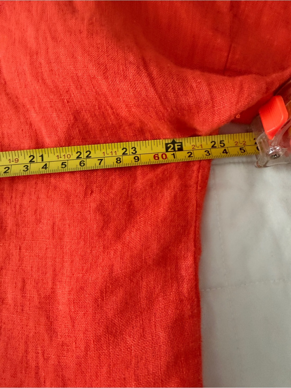 100% Linen Button Front Top XL Orange Relaxed Fit - Picture 7 of 8